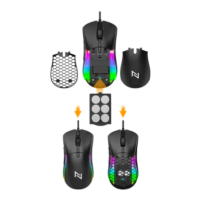 Mouse Gamer Neologic Custom, 12.000 DPI, USB, 130g Ajuste de Peso