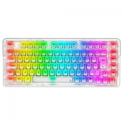 Teclado Gamer Mecânico Redragon Elf Pro, RGB, Wireless/bluetooth, Switch Crystal, Transparent - K649ct-RGB-pro Pt