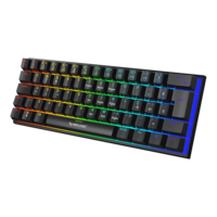 Teclado Gamer Mecânico Neologic Precision Dark 60% Rainbow 61 Teclas Switch Blue Preto Cabo Tipo C - Predrk-blue.