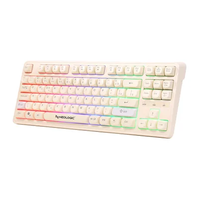 Teclado Gamer Neologic Infinite Play Colors,  ABS ABNT2 Rainbow USB, Branco