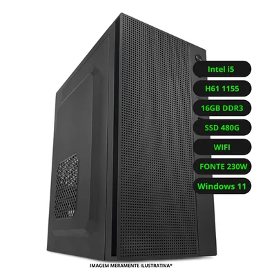 Computador Cpu Intel Core I5 16gb Ddr3 SSD 480GB Wifi Fonte 230w Bivolt WINDOWS