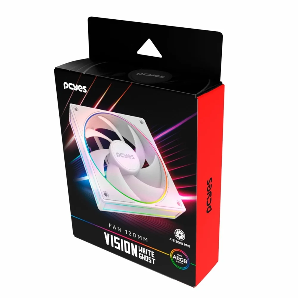 Imagem 3 de 5 do produto Cooler Fan Para Gabinete Vision White Ghost 120mm PCyes - Fvwg120.