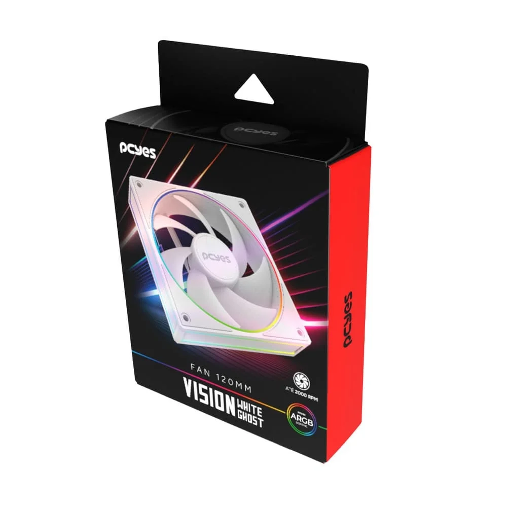 Imagem 5 de 5 do produto Cooler Fan Para Gabinete Vision White Ghost 120mm PCyes - Fvwg120.