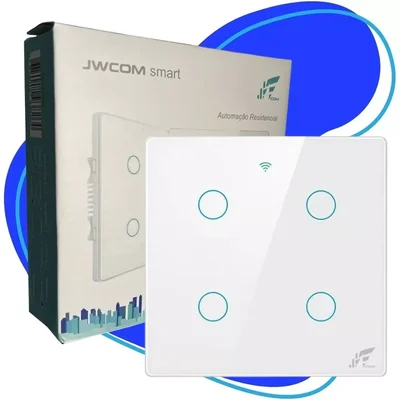 Interruptor 4 Botões Wifi 4x4 Instalação Com Ou Sem Neutro.