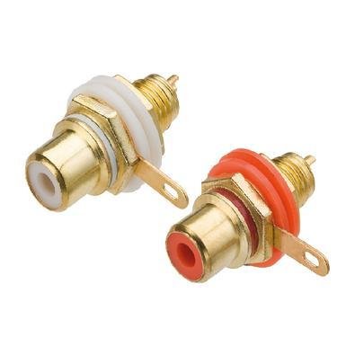Pares Jack Rca P/ Painel Gold 6mm Br/vm 5PÇ