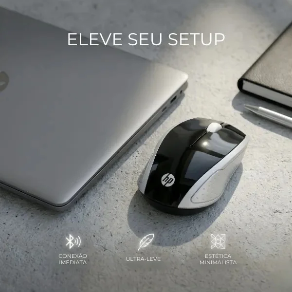 Imagem 5 de 5 do produto Mouse Sem Fio Hp 200 Sensor Óptico 1000 Dpi Ambidestro Conexão 2.4ghz Usb Portátil Com Pilhas Inclusas