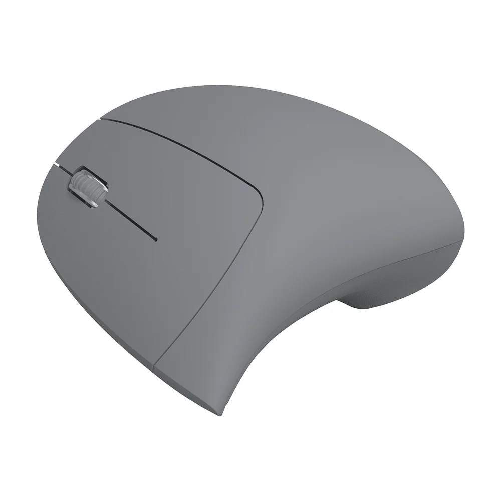 Imagem 2 de 5 do produto Mouse Sem Fio Recarregavel 2.4 Ghz Vertical Ergonomico Ortopedico Power Fit 1600 Dpi Cinza Usb - Pm300