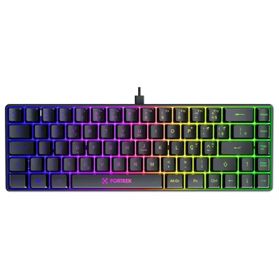 Teclado Gamer Fortrek Fearless 65 Compact Rainbow Membrana Abnt2 65% Preto