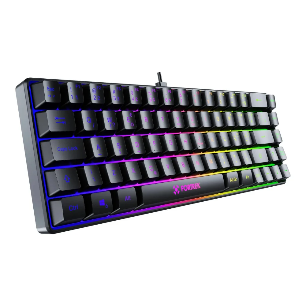 Imagem 4 de 5 do produto Teclado Gamer Fortrek Fearless 65 Compact Rainbow Membrana Abnt2 65% Preto