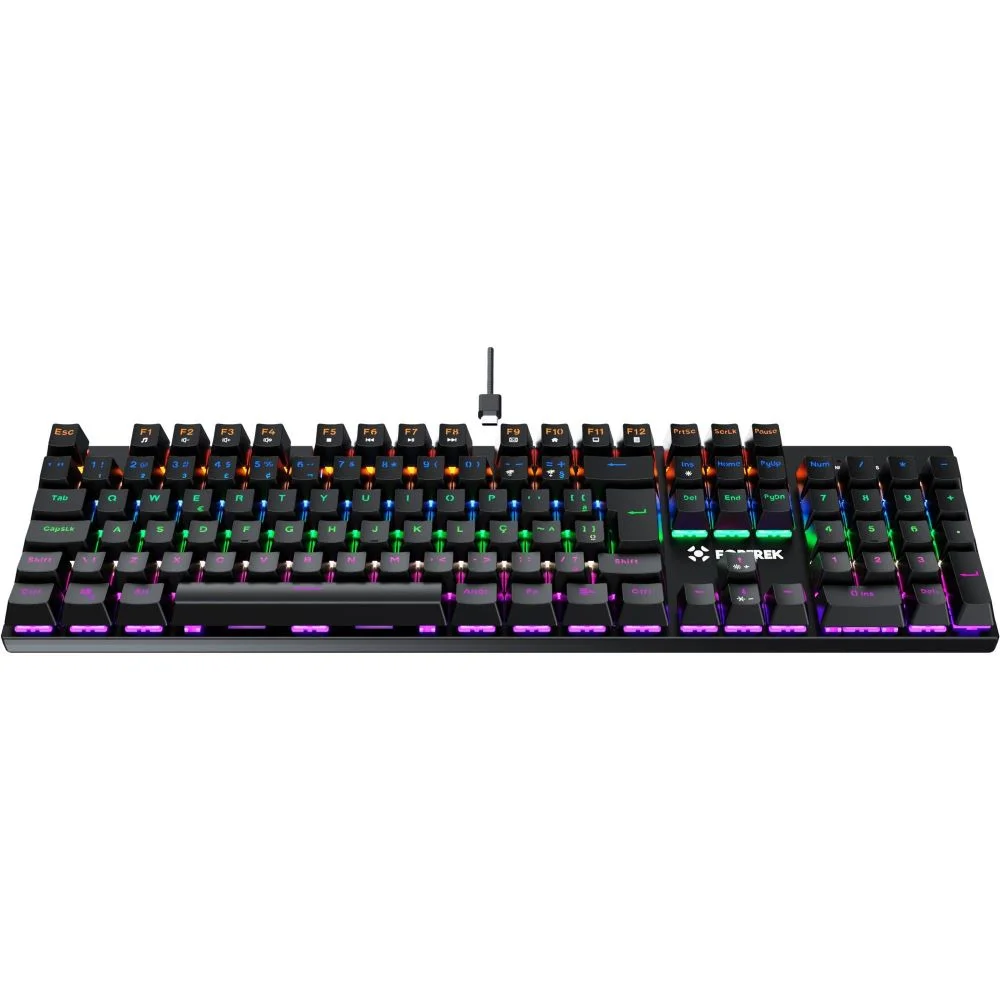 Imagem 2 de 5 do produto Teclado Mecanico Gamer Fortrek Gravity 100 Rainbow Switch Outemu Red Preto 84138
