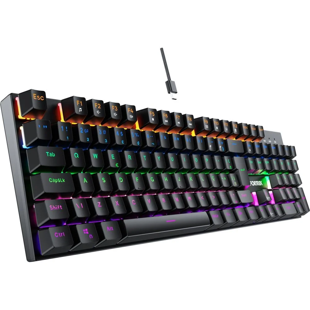 Imagem 5 de 5 do produto Teclado Mecanico Gamer Fortrek Gravity 100 Rainbow Switch Outemu Red Preto 84138