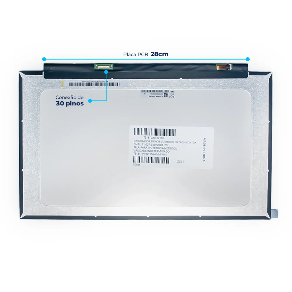 Imagem 3 de 5 do produto Tela 15.6Polegadas Led Slim Para Notebook Part Number N156bga-ea3 Rev.c1 | Fosca.