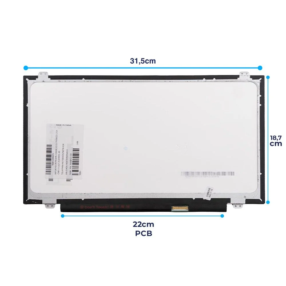 Imagem 2 de 3 do produto Tela 14Polegadas Led Slim Para Notebook Part Number  Hb140wx1-411 V4.0 | Fosca.