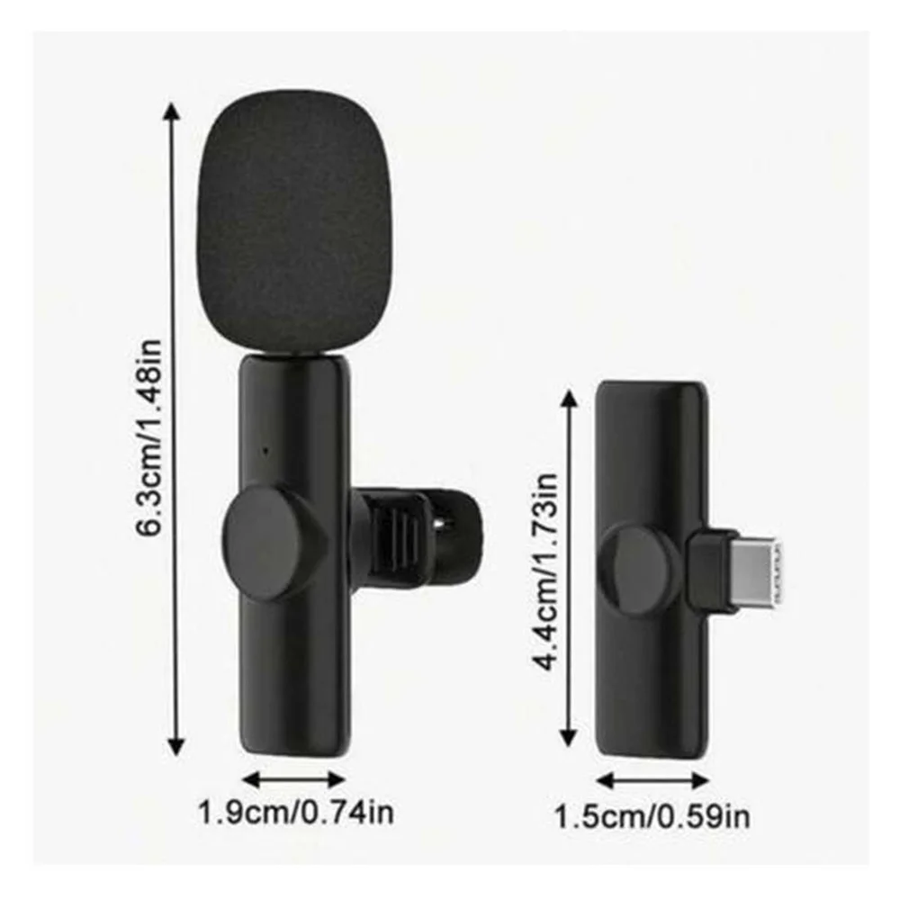 Imagem 4 de 4 do produto Microfone Lapela Sem Fio Tipo C Preto Mk306 Oex