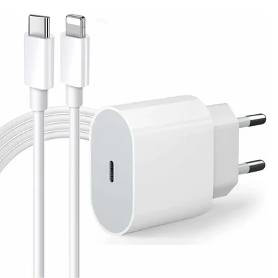 Cabo Carregador + Fonte Compatível Iphone Se X Xr 11 12 13pro Usb-c 20w.