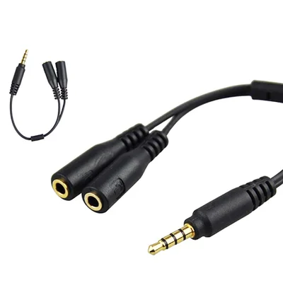 Cabo Splitter Adaptador De Áudio Jjc Spy1 (trrs Para Trs + Fone).