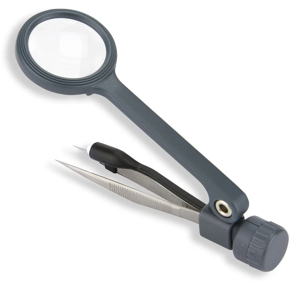 Pinça Com Lupa Carson Magnigrip Mg-88 Com LED E Ampliação De 4,5x.
