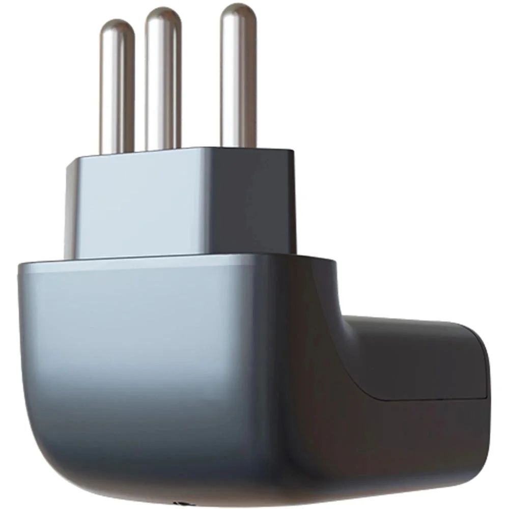 Imagem 3 de 5 do produto Protetor Clamper Pocket Fit 3p, 3 Pinos, 10 Amperes, Bivolt, Formato Fit 90º, Preto