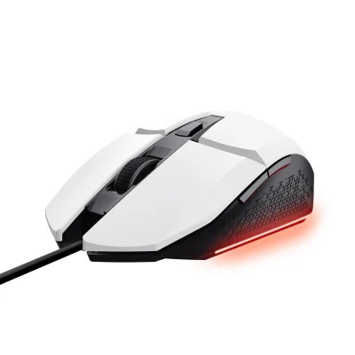 Mouse Gamer Trust Felox 6400dpi Rainbow 6 Botoes - Branco.