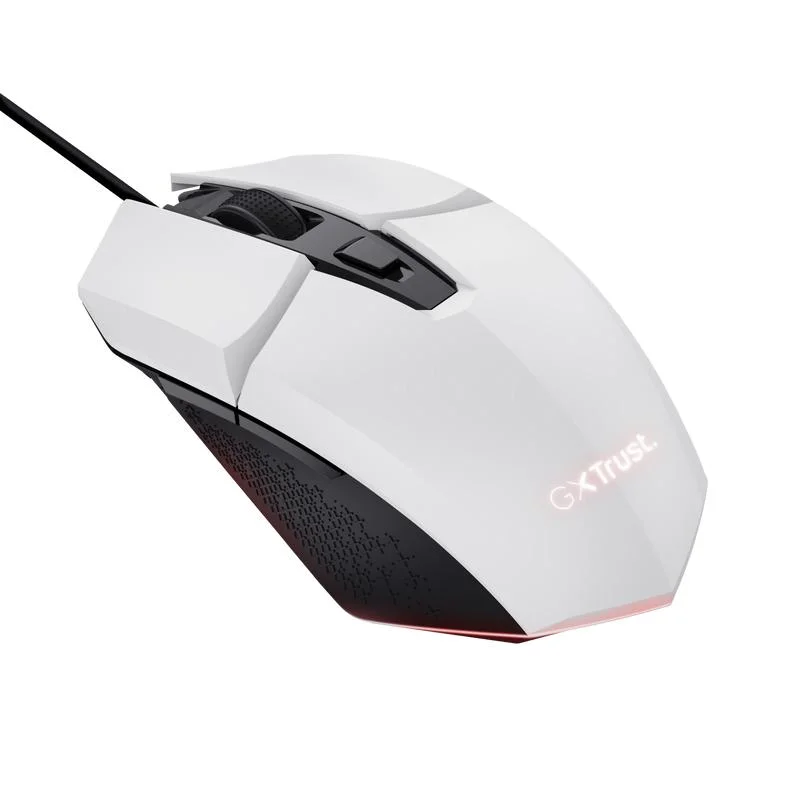 Imagem 2 de 5 do produto Mouse Gamer Trust Felox 6400dpi Rainbow 6 Botoes - Branco.