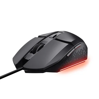 Mouse Gamer Trust Felox 6400dpi Rainbow 6 Botoes - Preto.