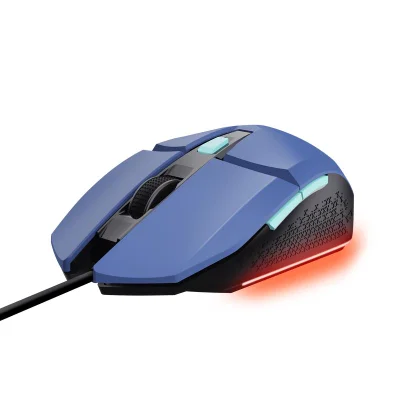 Mouse Gamer Trust Felox 6400dpi Rainbow 6 Botoes - Azul.