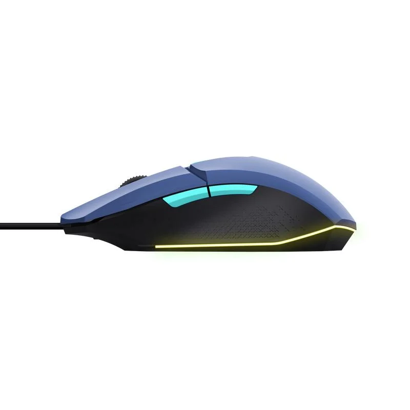Imagem 2 de 5 do produto Mouse Gamer Trust Felox 6400dpi Rainbow 6 Botoes - Azul.