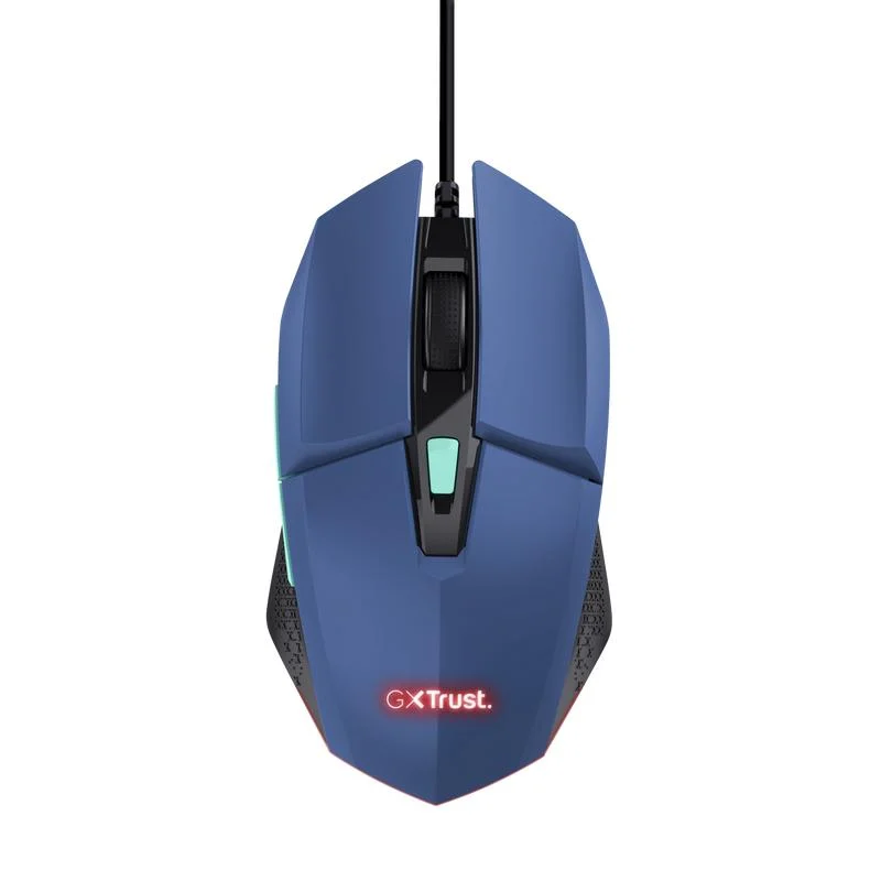 Imagem 3 de 5 do produto Mouse Gamer Trust Felox 6400dpi Rainbow 6 Botoes - Azul.