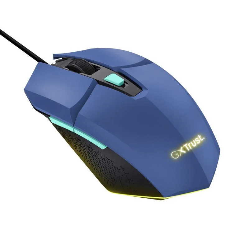 Imagem 4 de 5 do produto Mouse Gamer Trust Felox 6400dpi Rainbow 6 Botoes - Azul.