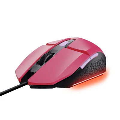 Mouse Gamer Trust Felox 6400dpi Rainbow 6 Botoes - Rosa