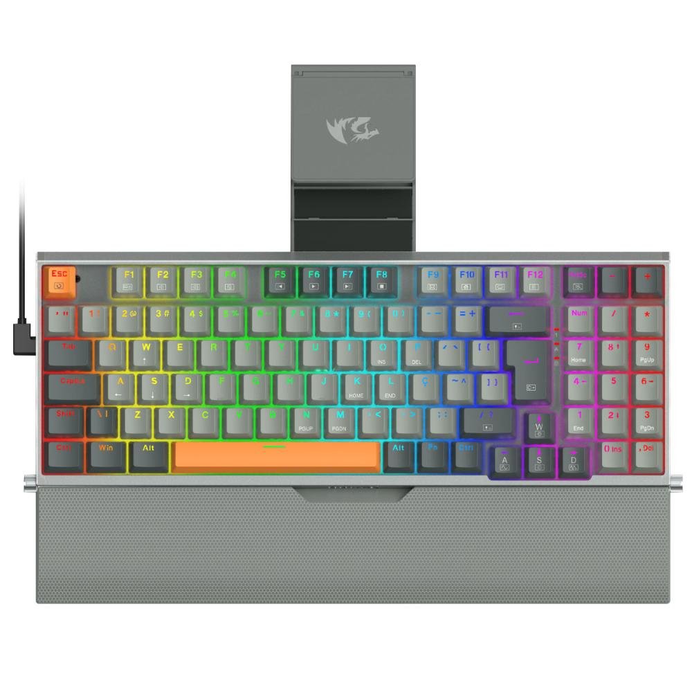 Teclado Mecânico Gamer Redragon Olaf - RGB - Switch Dust-proof Brown - K648gg-RGB - Abnt2