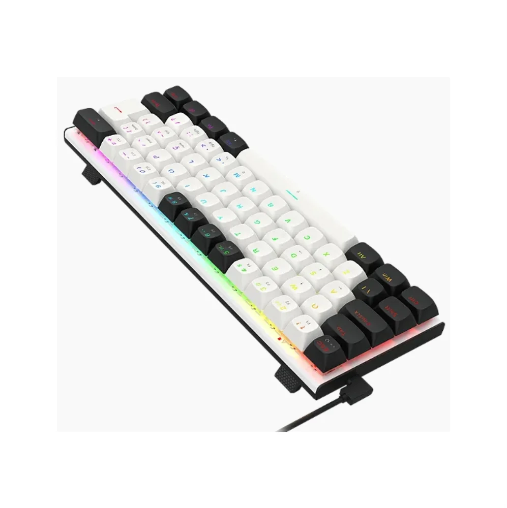 Imagem 5 de 5 do produto Teclado Gamer Redragon Fidd, RGB, Switch Pink, Black/white - K683bw-RGB Pt