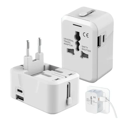 Adaptador De Tomada Universal 150 Países Bivolt Usb E Type-c.