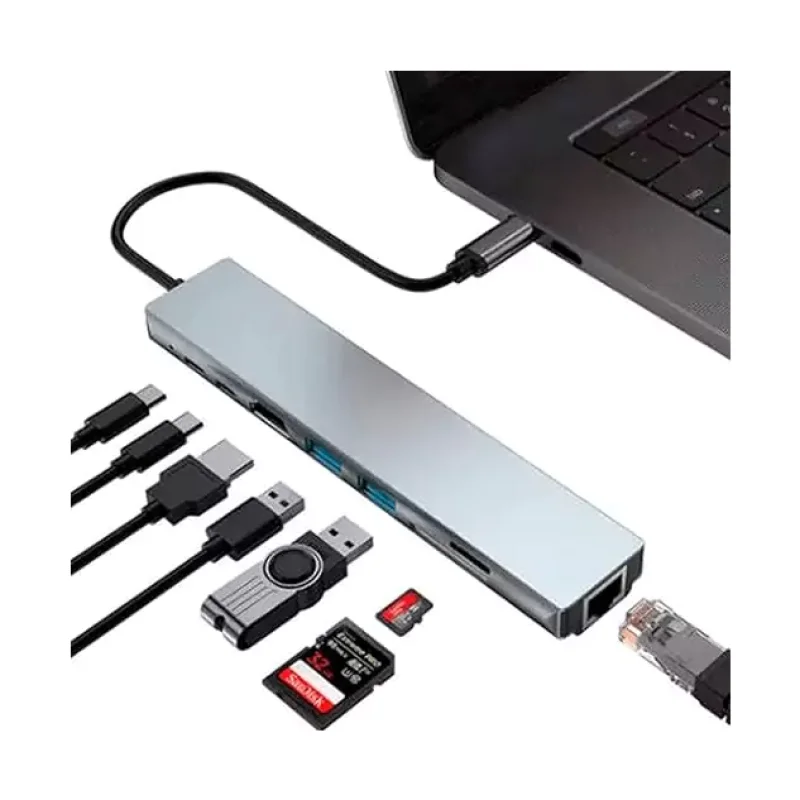 Imagem 2 de 2 do produto Adaptador 8 Em 1 Dex, Tipo-c P/ Hdtv.