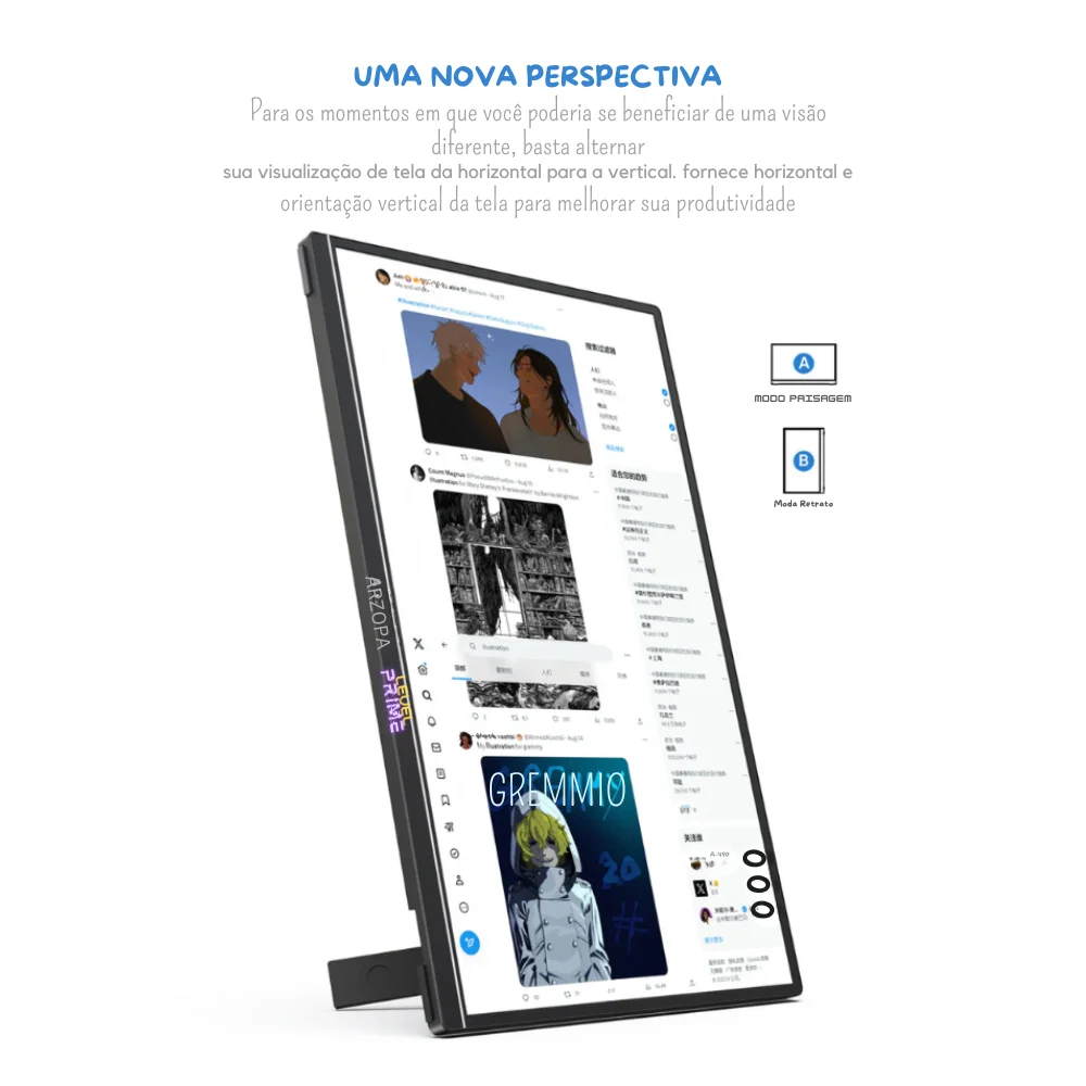 Monitor Portátil Gamer Arzopa Z1rc 16" 2.5k Qhd 500nits Ips 60hz Mini HDMI Usb-c - Z1rc Monitor Portátil Gamer Arzopa Z1rc 16" 2.5k Qhd 500nits Ips 60hz Mini HDMI Usb-c - Z1rc