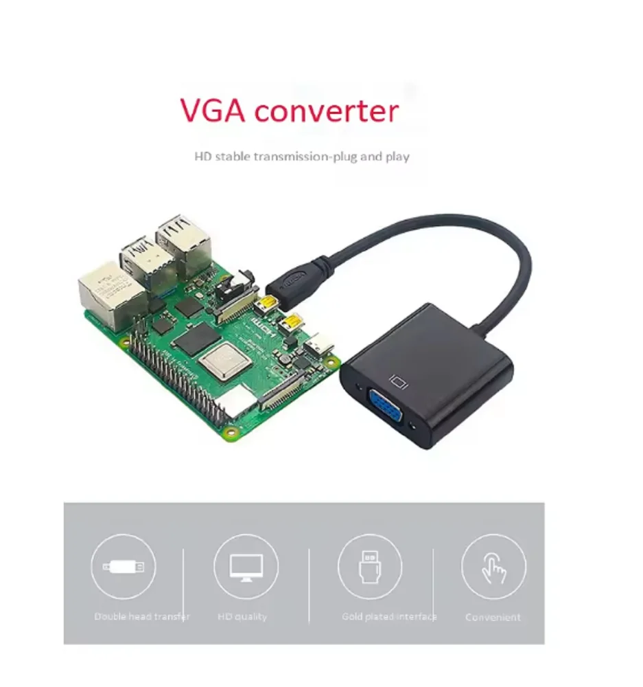 Imagem 4 de 5 do produto Conversor Micro HDMI X Vga C/ Audio E Cabo De 20cm