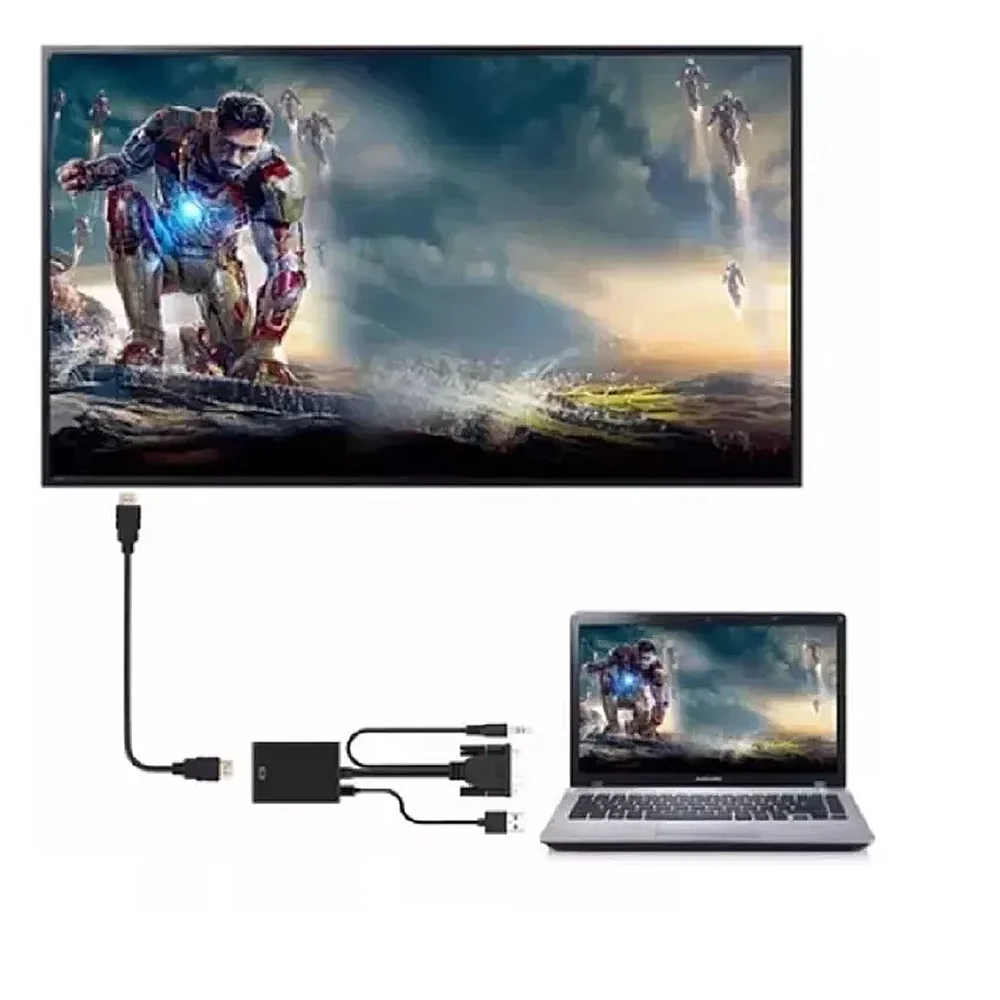 Imagem 3 de 5 do produto Cabo Conversor Vga X HDMI Com Áudio E Usb
