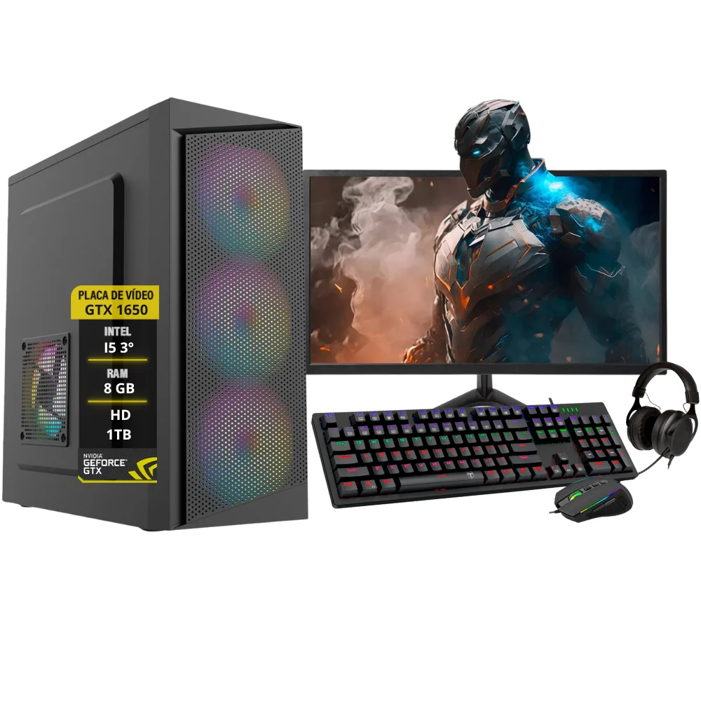 PC Gamer Completo Maximus i5 Gtx 1650 Mem.8GB Hd1TB SSD120GB