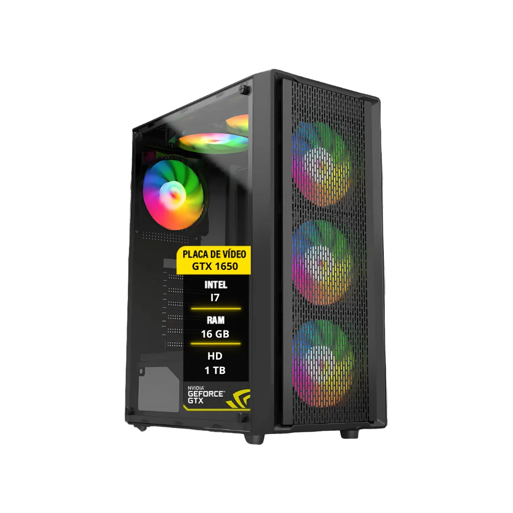 PC Gamer I7 16gb Ddr3 Gtx 1650 Hd 1TB SSD 240GB.
