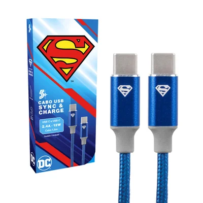 Cabo Carregador Rápido Turbo Usb-c Tipo C Superman.