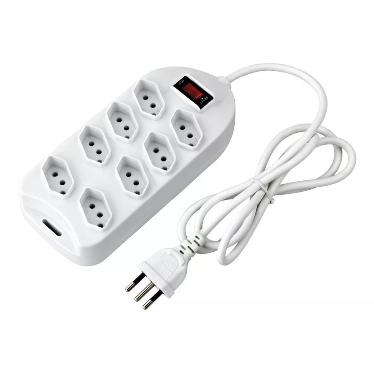 Extensão Elétrica 8 Tomadas Régua Com Interruptor Filtro De Linha 127v/220v Knup.