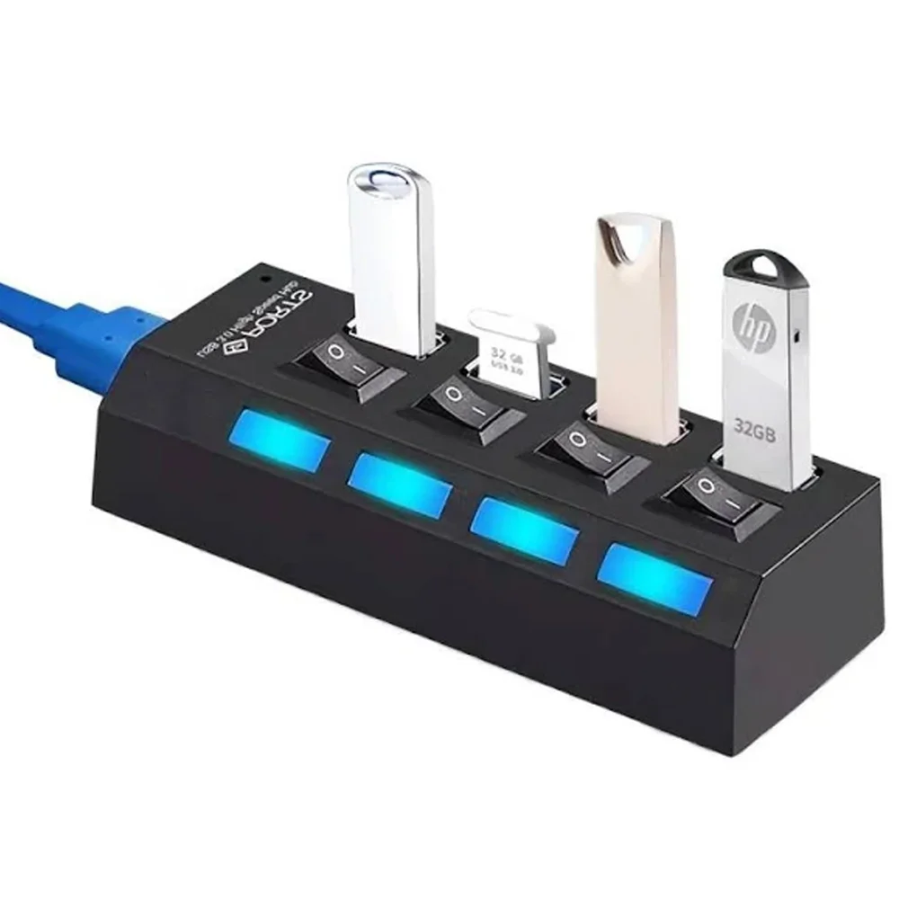 Imagem 2 de 5 do produto Hub Usb 3.0 4 Portas Chaveado.