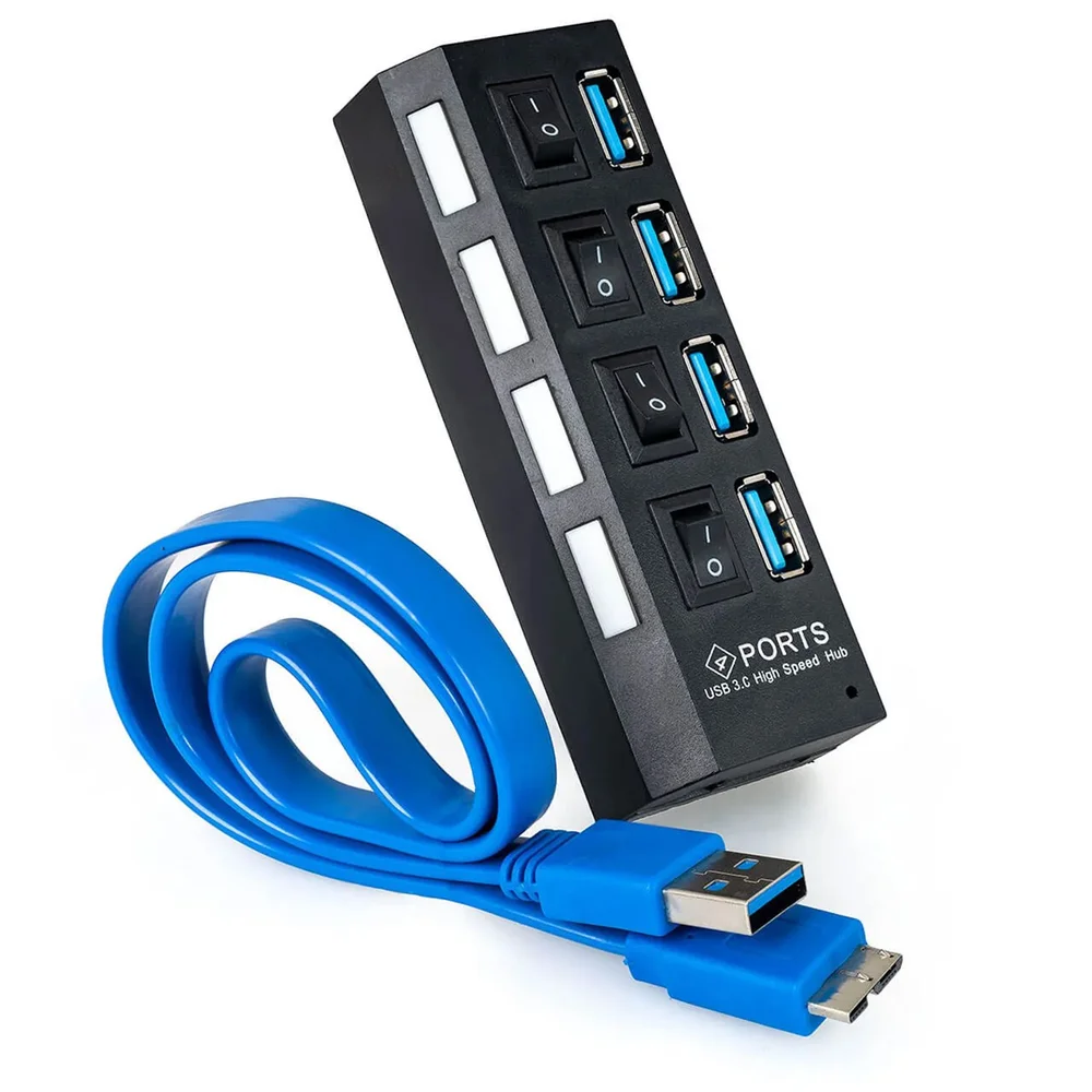 Imagem 3 de 5 do produto Hub Usb 3.0 4 Portas Chaveado.