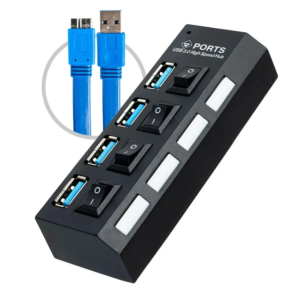 Imagem 4 de 5 do produto Hub Usb 3.0 4 Portas Chaveado.