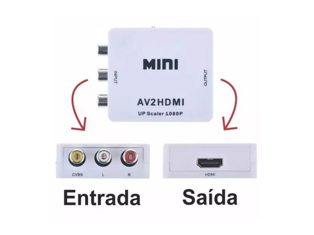 Imagem 2 de 2 do produto Mini Conversor Rca Av Vídeo Composto Para HDMI
