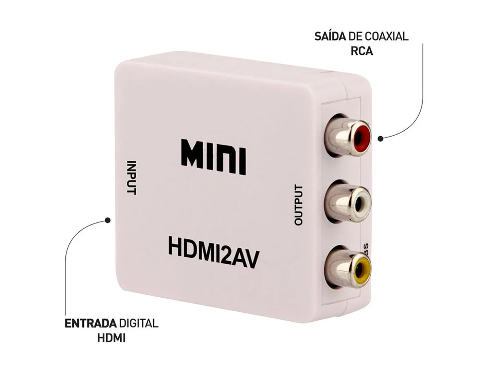 Imagem 4 de 5 do produto Mini Conversor HDMI Para Rca Av Vídeo Composto
