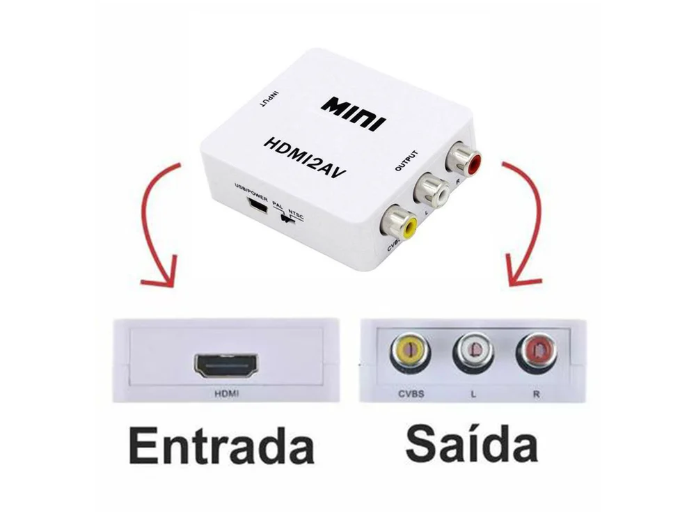 Imagem 5 de 5 do produto Mini Conversor HDMI Para Rca Av Vídeo Composto