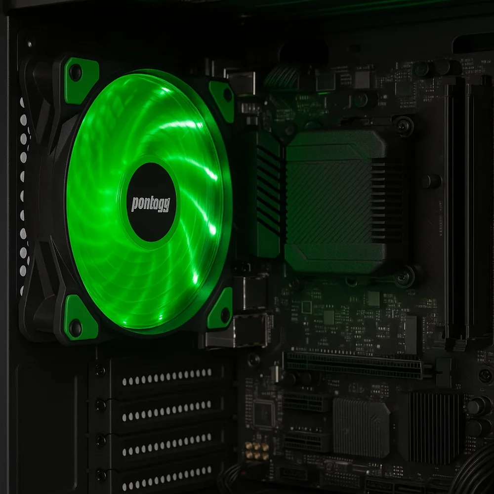 Cooler Fan Pontogg High Quality Verde 16 LEDs. 5