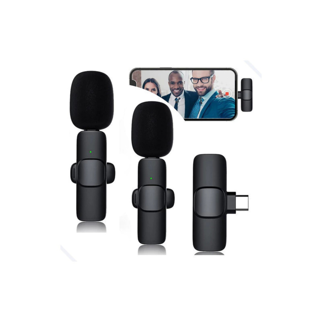 Microfone De Lapela Sem Fio  Mk-10 Preto