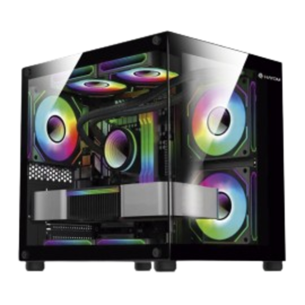 Gabinete Gamer Aquário Gb1796 Com 4 Cooler Fan LED RGB - Hayom